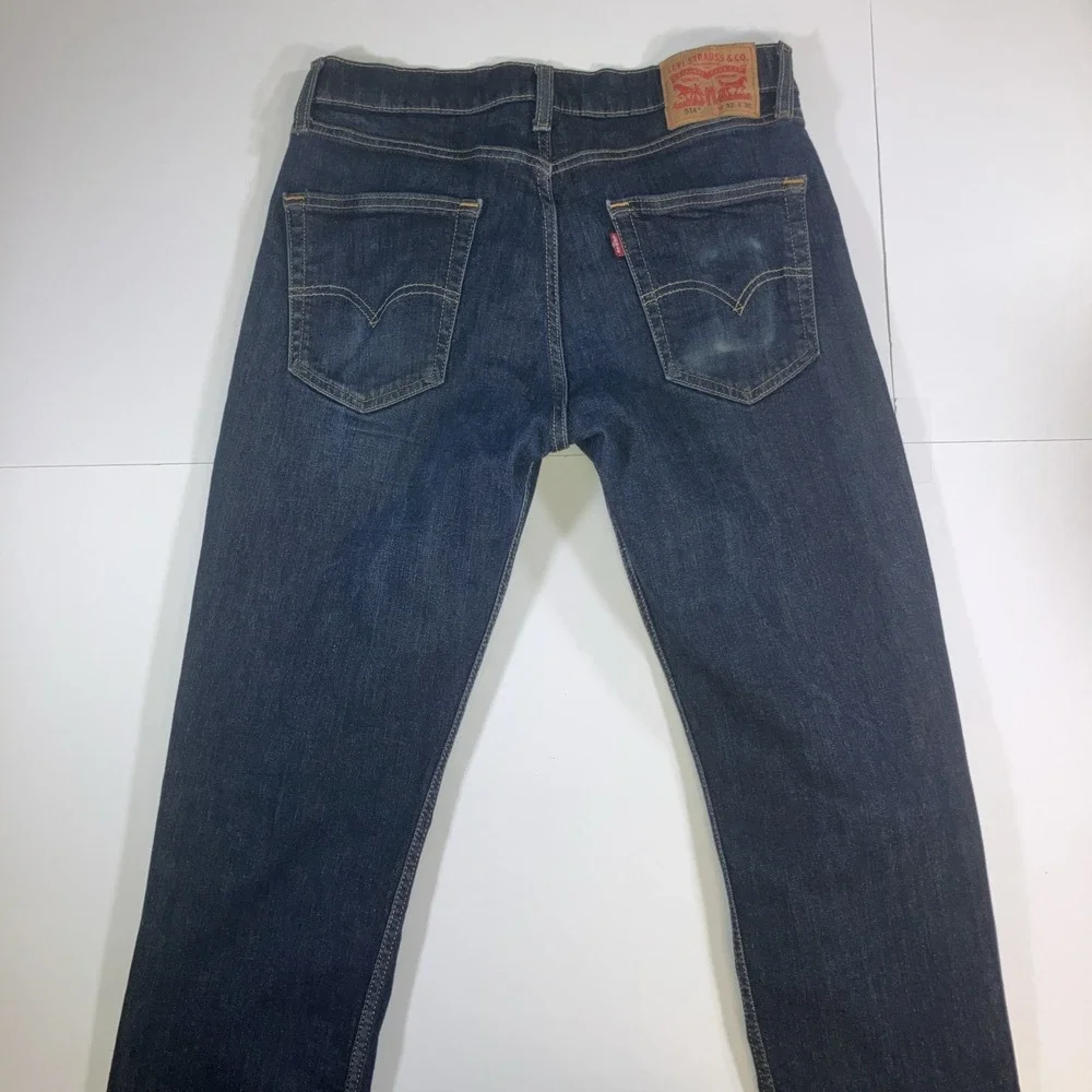 Levi's 514 Jeans Mens 32x30 Dark Wash Blue Straight Fit Stretch Denim